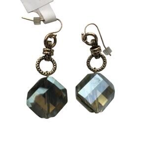 Cache Earrings Faceted Crystals 2 1/4" Long Wedding Event Work Casual $28 NWT